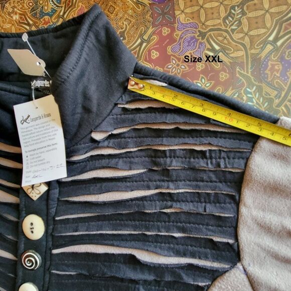 COTTON Fleece Jacket Blazer Coat 𝅺Beige Grey Bone Button JACKET- NEW - Picture 12 of 12